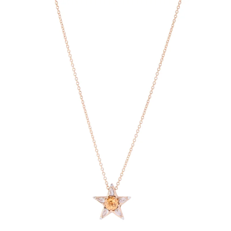 Istanbul Star Necklace - Spessartine & Diamond