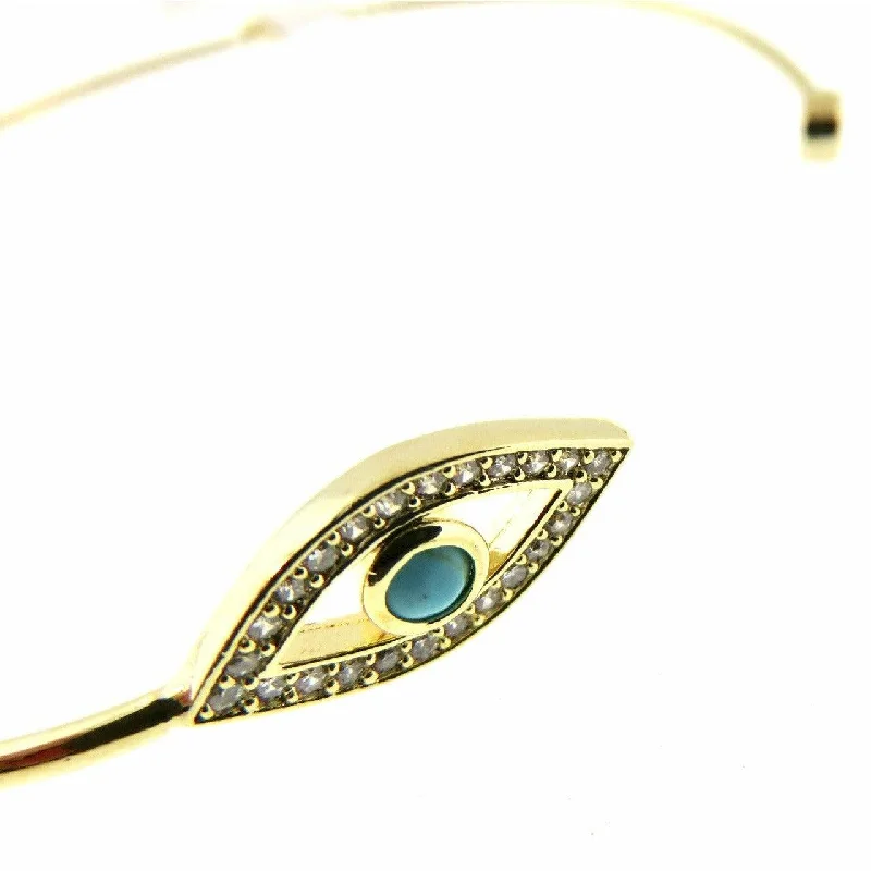 TAI Evil Eye Open Cuff Bracelet-Gold