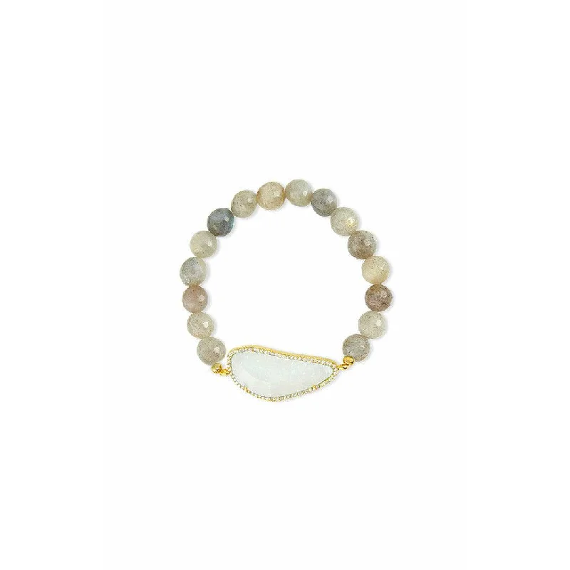 TAI Beaded Organic Shape Rock Crystal Bracelet