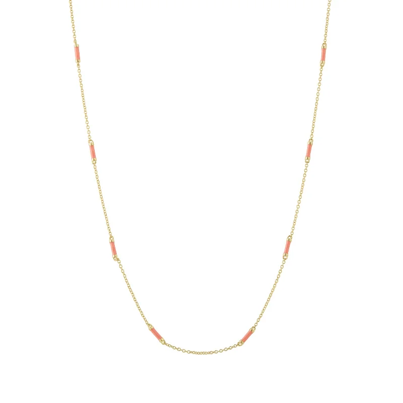 18" Coral Bar Chain Necklace