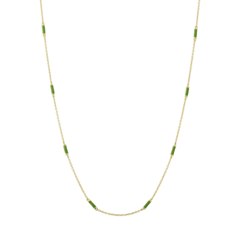 18" Kelly Green Bar Chain Necklace