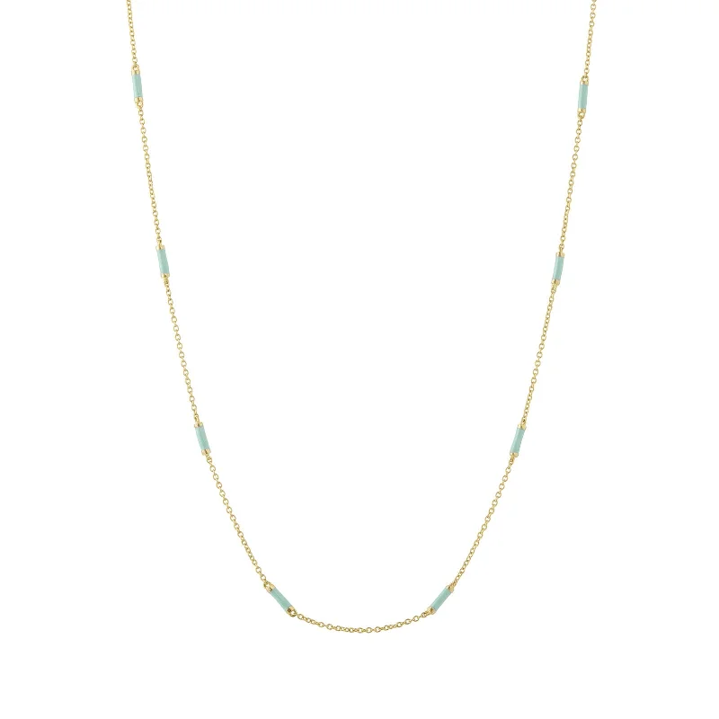 18" Turquoise Bar Chain Necklace