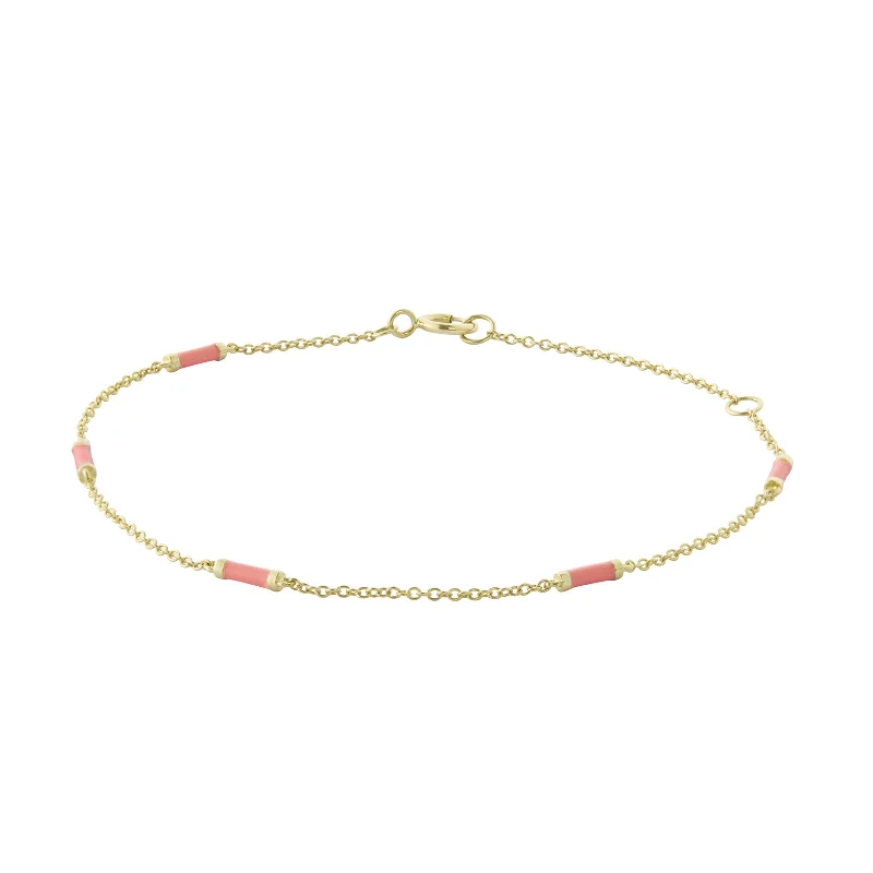 Coral Bar Chain Bracelet