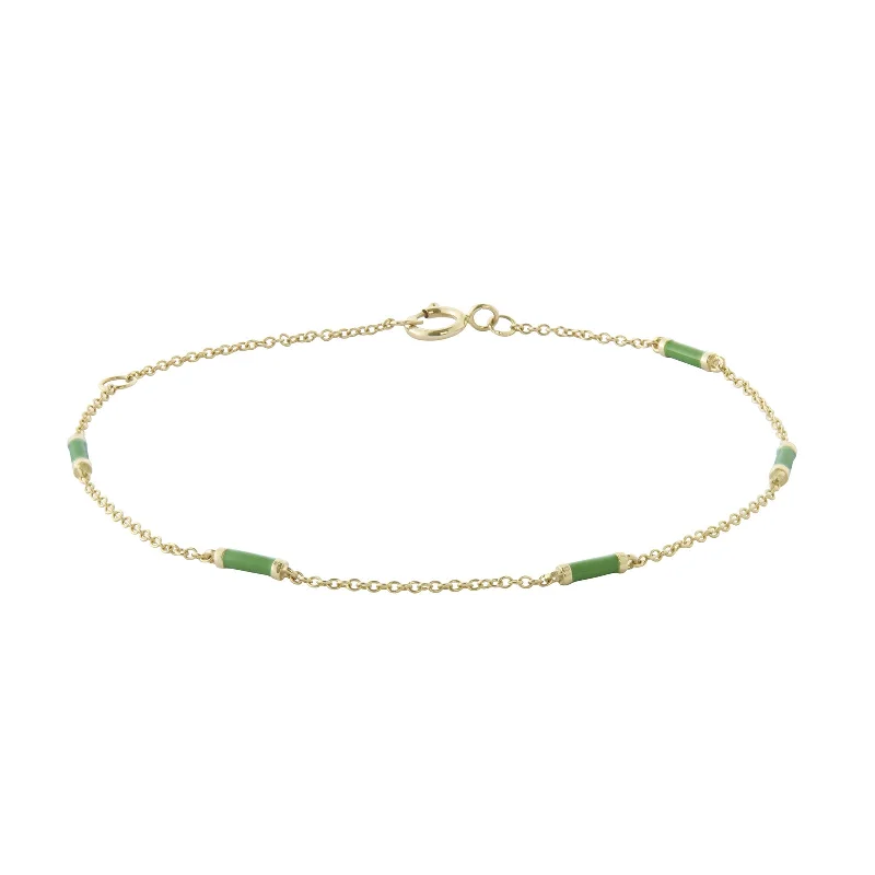 Kelly Green Bar Chain Bracelet