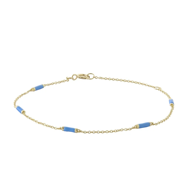 Lapis Bar Chain Bracelet