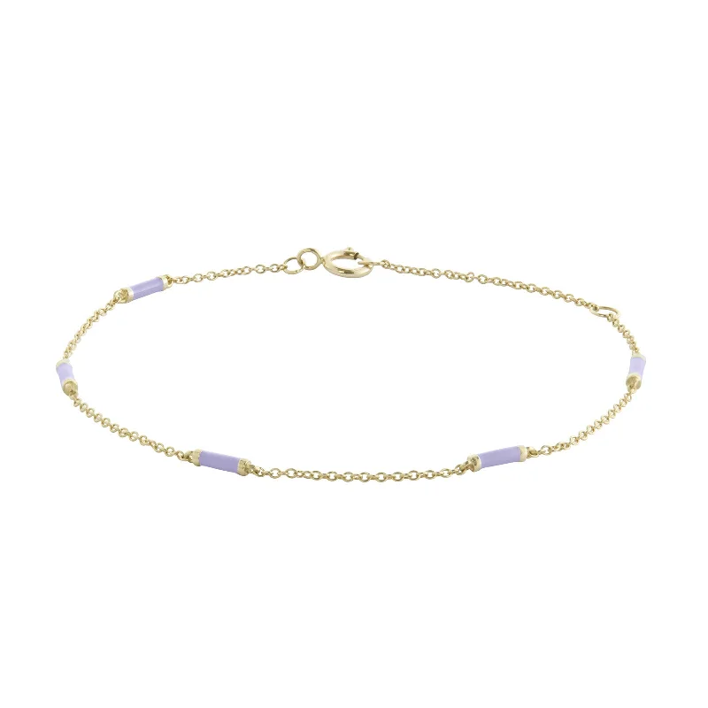 Lavender Bar Chain Bracelet