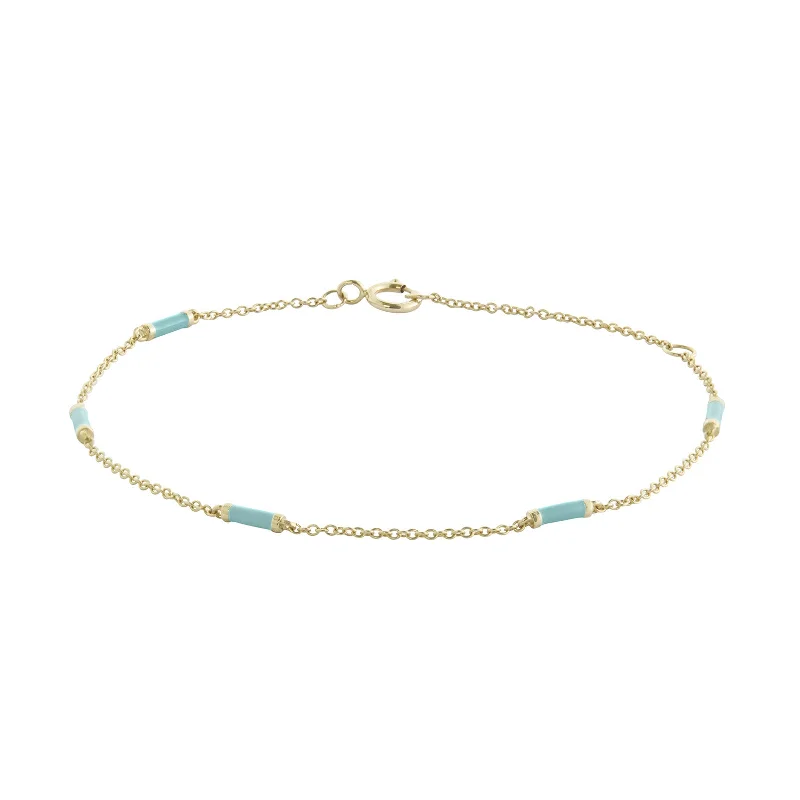 Turquoise Bar Chain Bracelet