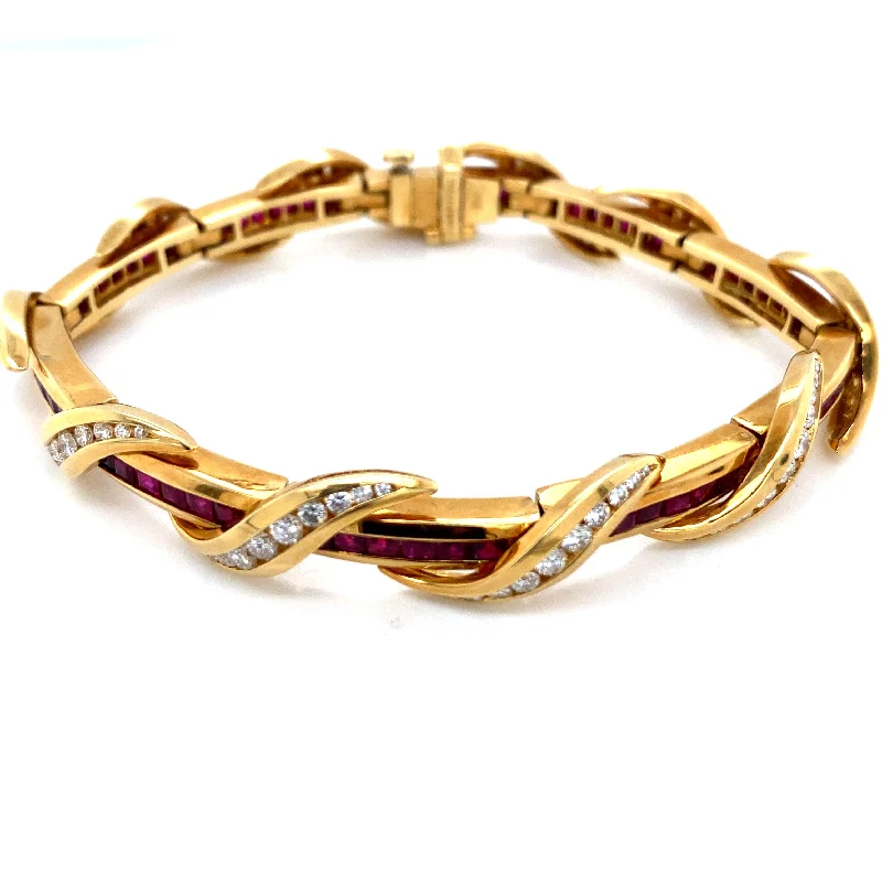 Vintage Charles Krypell Ruby (4.20ct) and Diamond (3.90ct) Bracelet