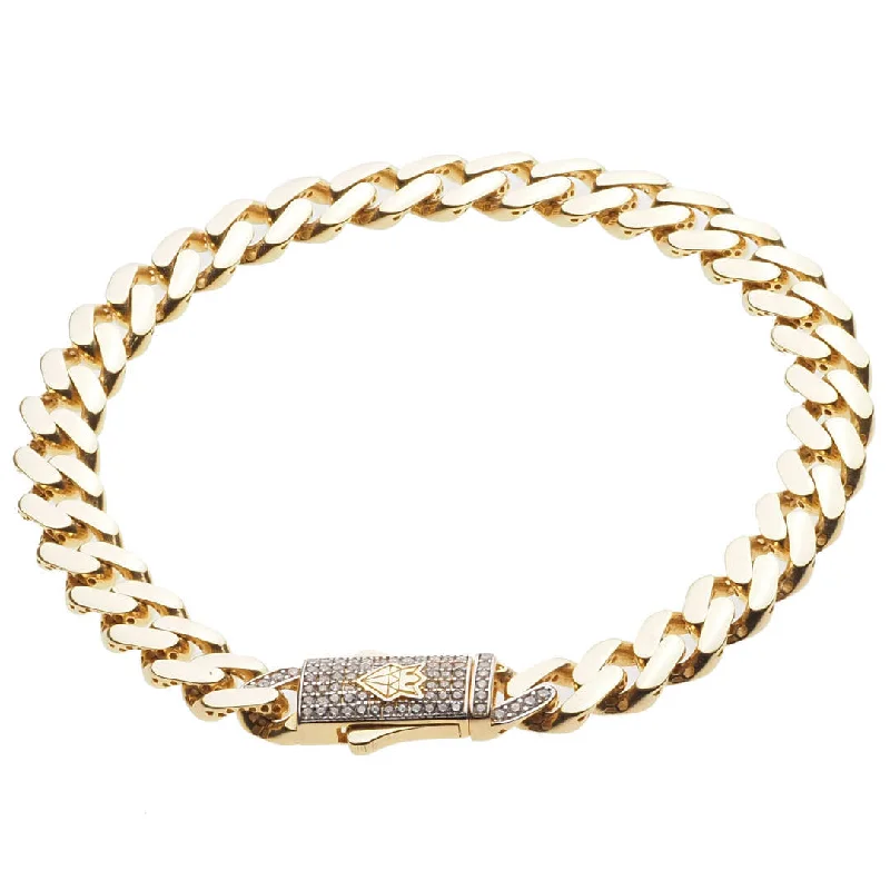 elegant art deco necklace Milano Bracelet for Women - 14K Gold With Cz Iced Box