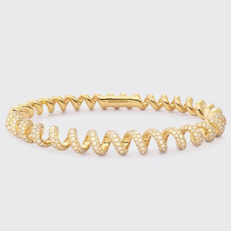 YELLOW GOLD DIAMOND SLINKEE BANGLE