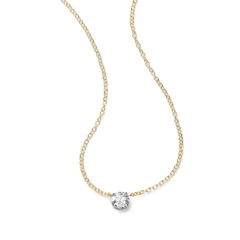 luxury diamond anniversary band Diamond Solitaire Necklace .30 Carat, 14K Yellow Gold