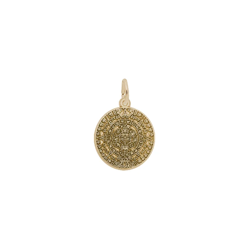 minimalist stacking rings set Aztec Sun Calendar Pendant