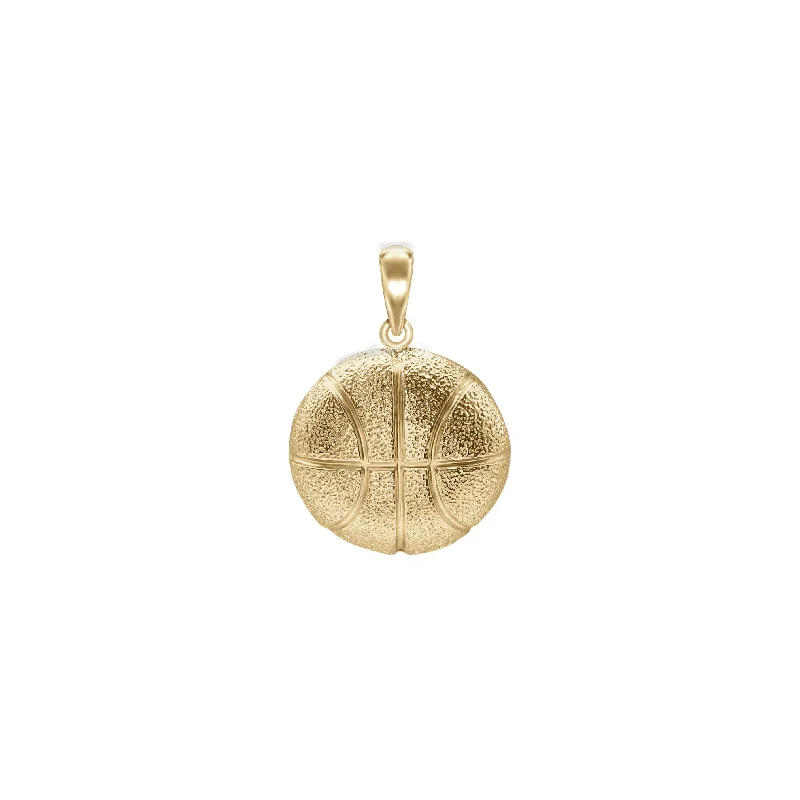 natural garnet gemstone ring Basketball Open Back Pendant (14K)