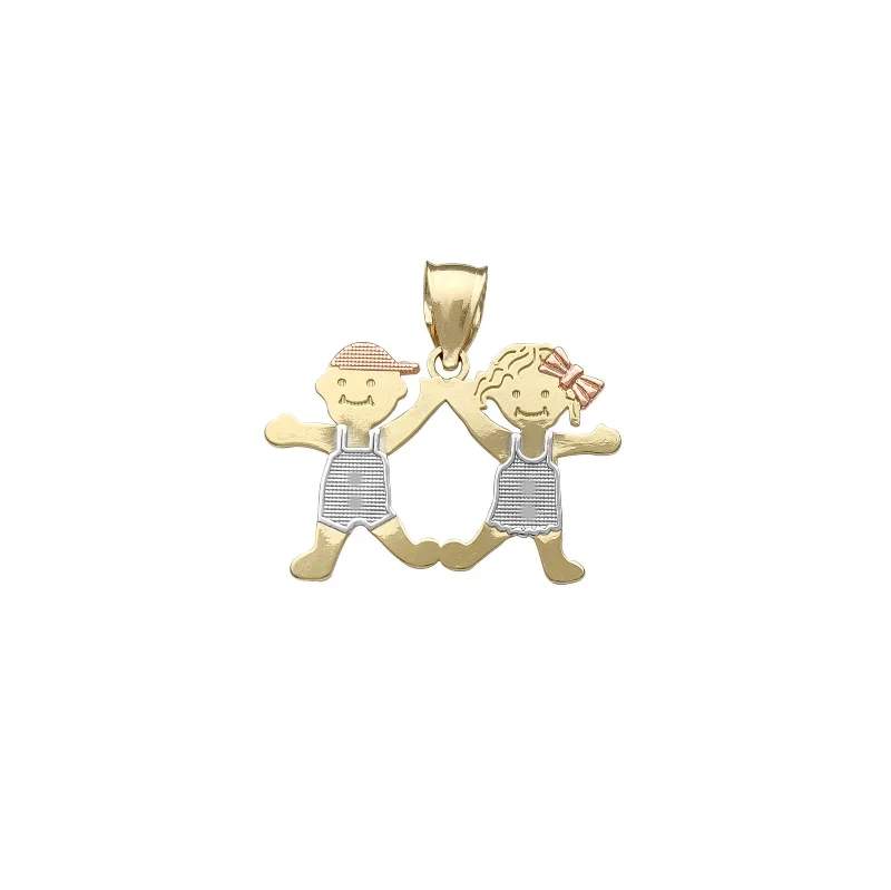 aquamarine birthstone necklace March Boy & Girl Pendant (10K)