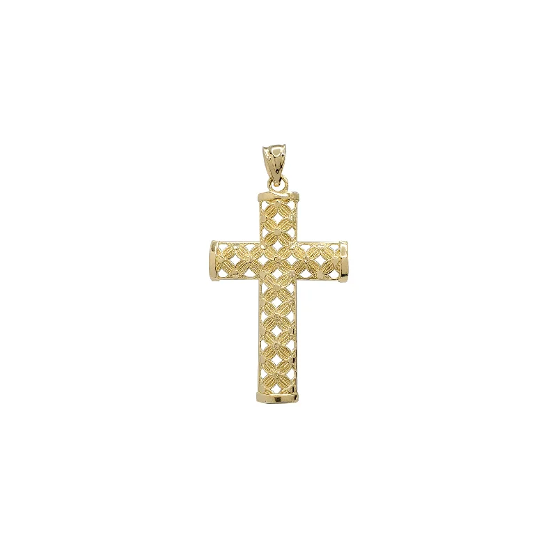 large vintage statement necklace Criss-Cross Outline Cross Pendant (14K)