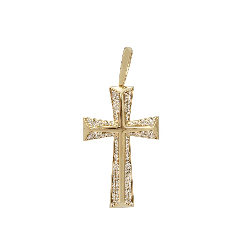 custom star sign necklace Cross CZ Pendant (14K)