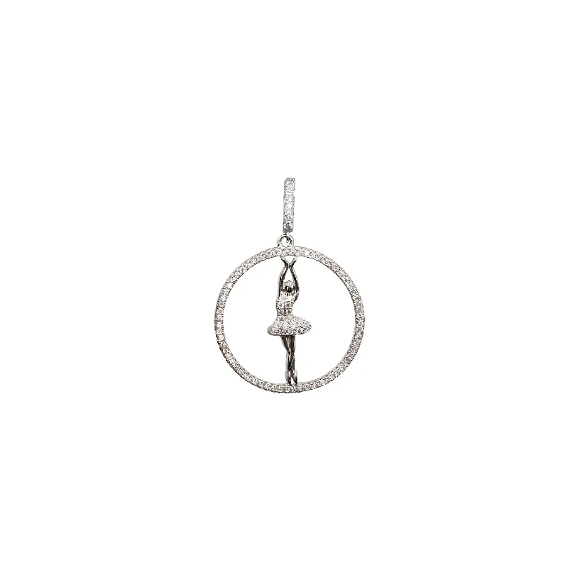 unique zodiac constellation necklace Cubic Zirconia Ballerina Pendant (Silver)