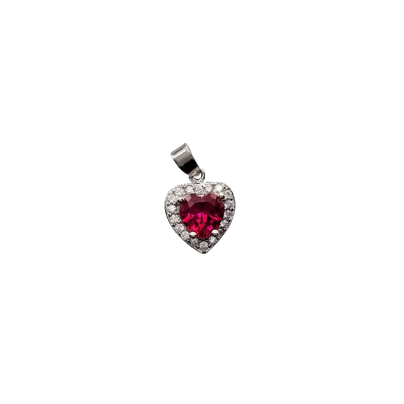 classic wedding set with diamonds Cubic Zirconia Heart Pendant (Silver)