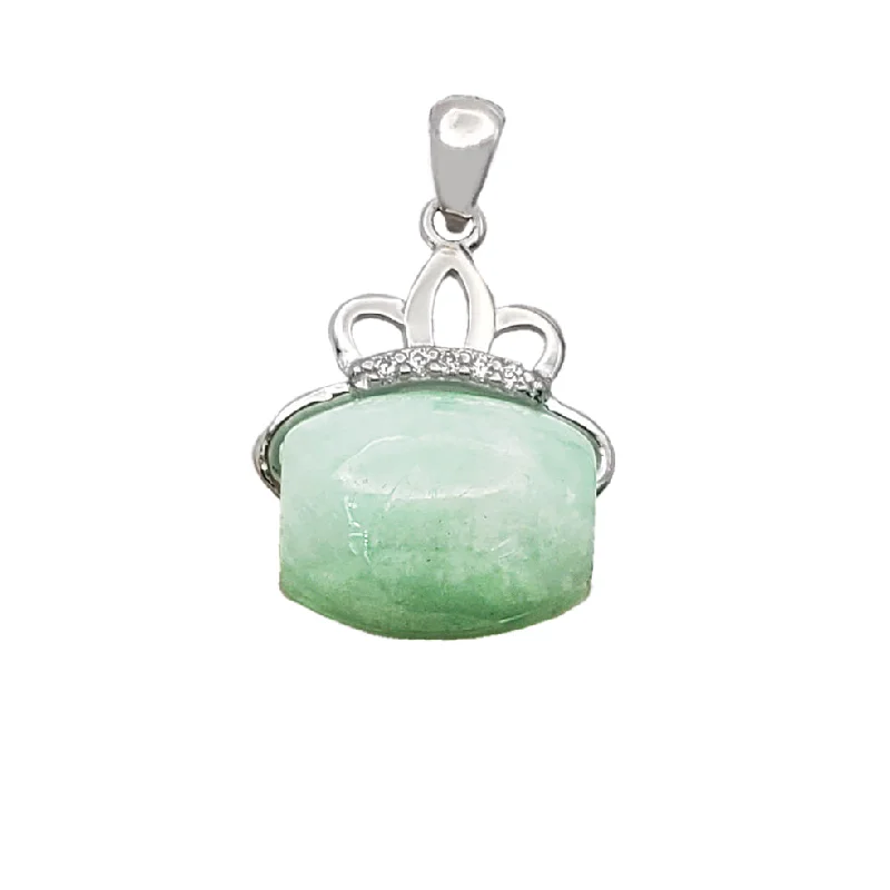 simple turquoise stud earrings Cubic Zirconia”财源滚滚“ Jade Pendant (Silver)