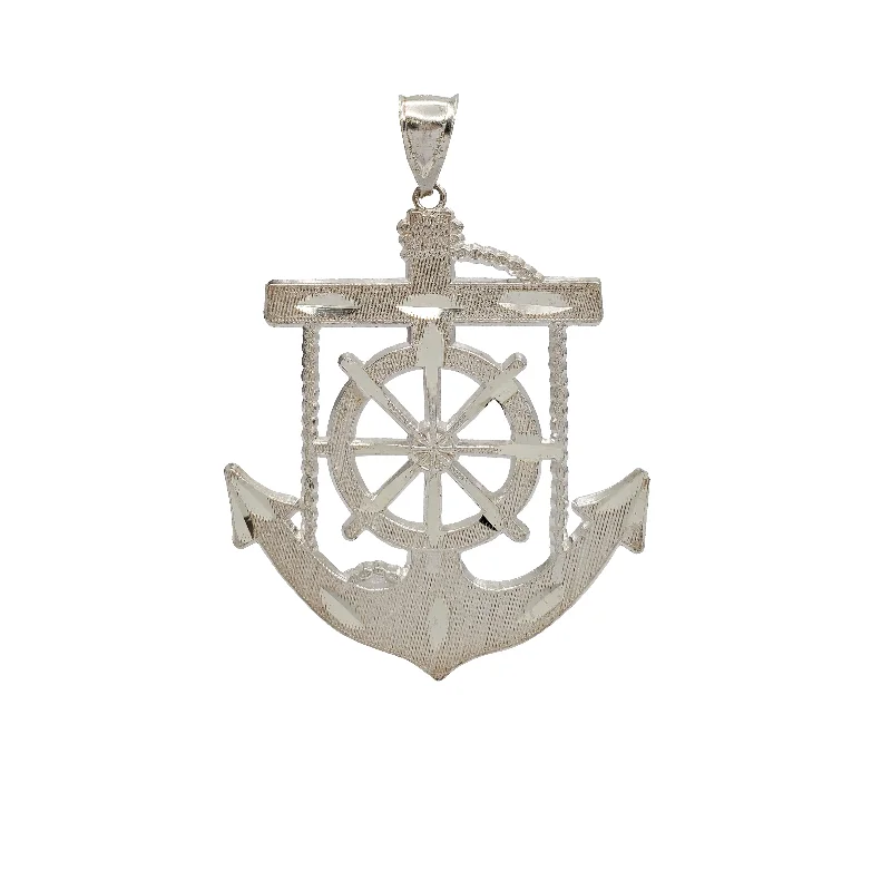 celestial galaxy planet necklace Diamond-Cut Anchor Pendant (Silver)
