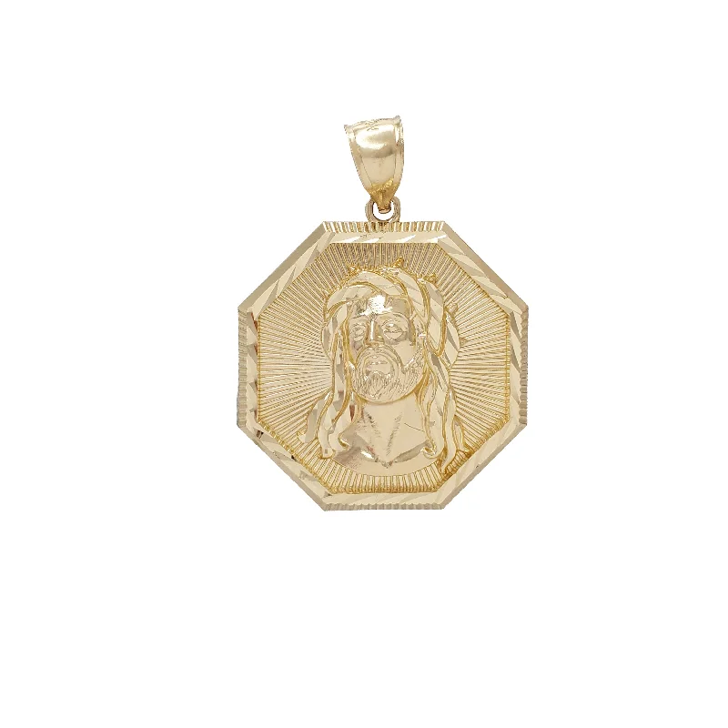 unique diamond tennis bracelet Diamond-Cuts Jesus Head Pendant (14K)