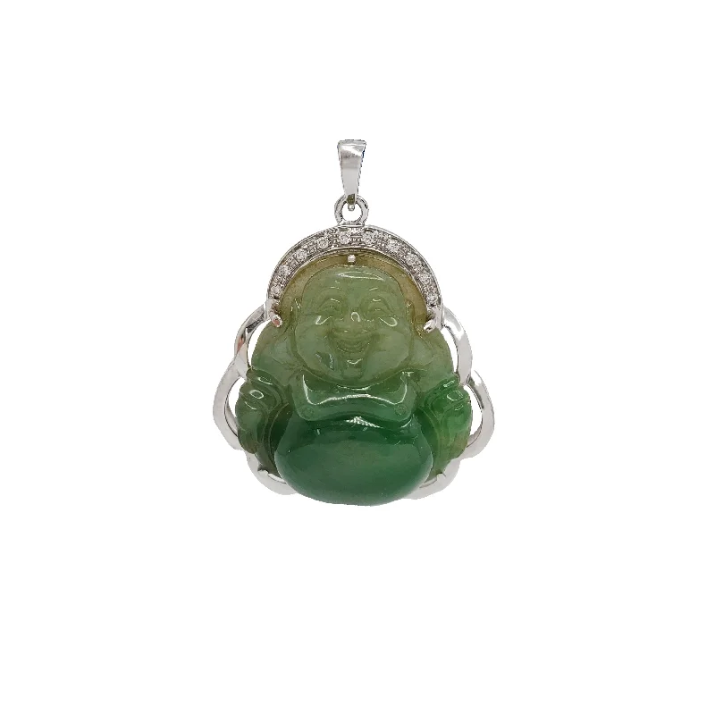 sterling silver charm anklet Diamond Jade Buddha (18K)