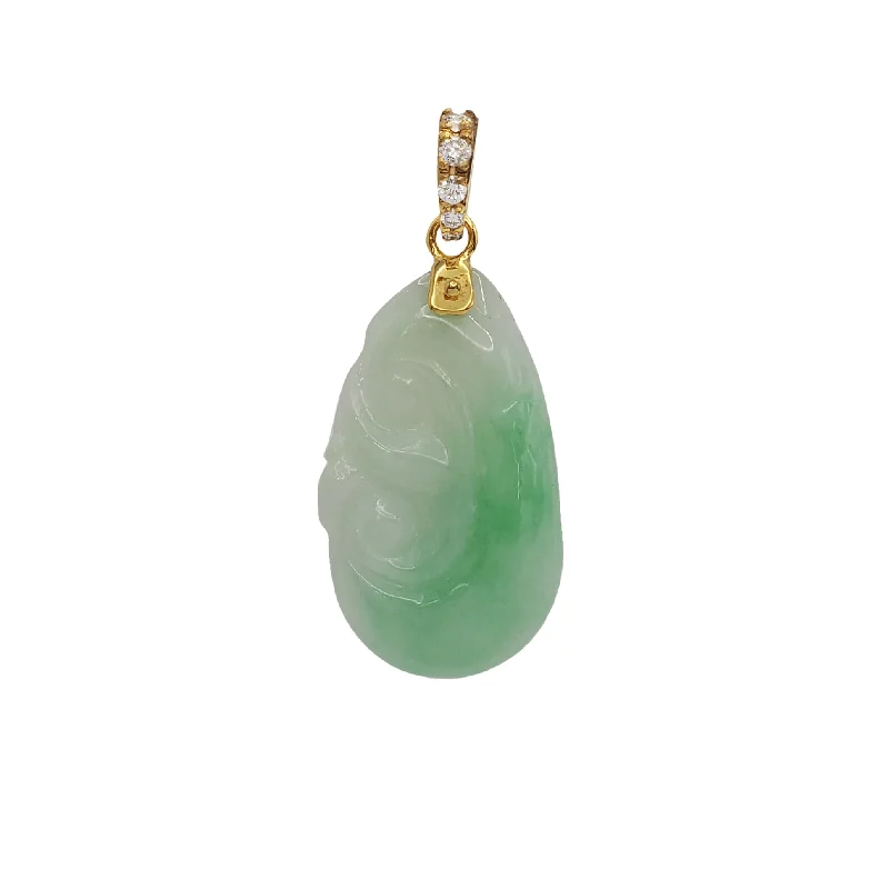 delicate marquise diamond band Diamond Jade Ruyi Pendant (14K)