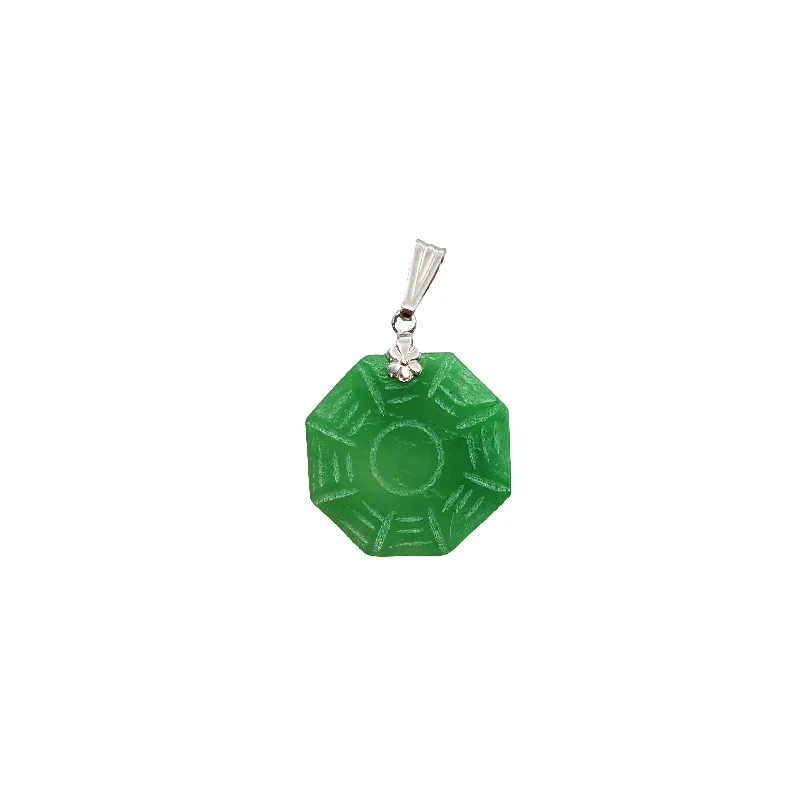handmade leather pendant necklace Eight Trigrams Jade Pendant (14K)