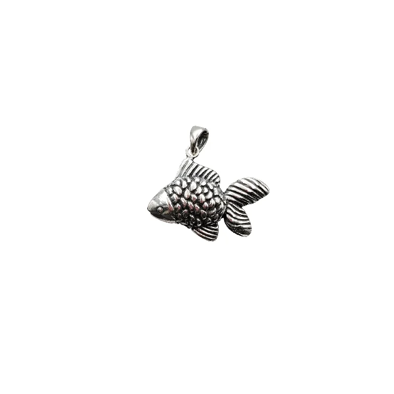 unique gemstone necklace handmade Fish Pendant (Silver)