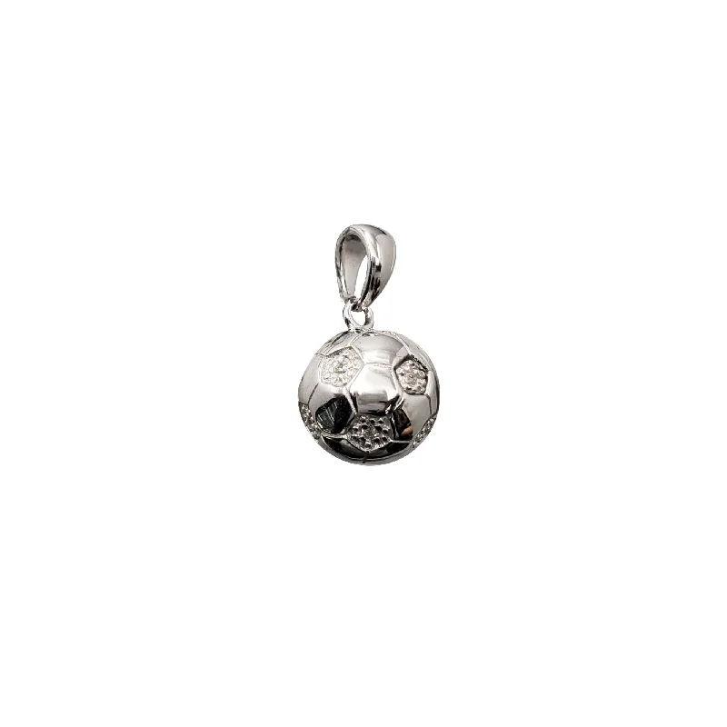vintage diamond brooch Football Pendant (Silver)