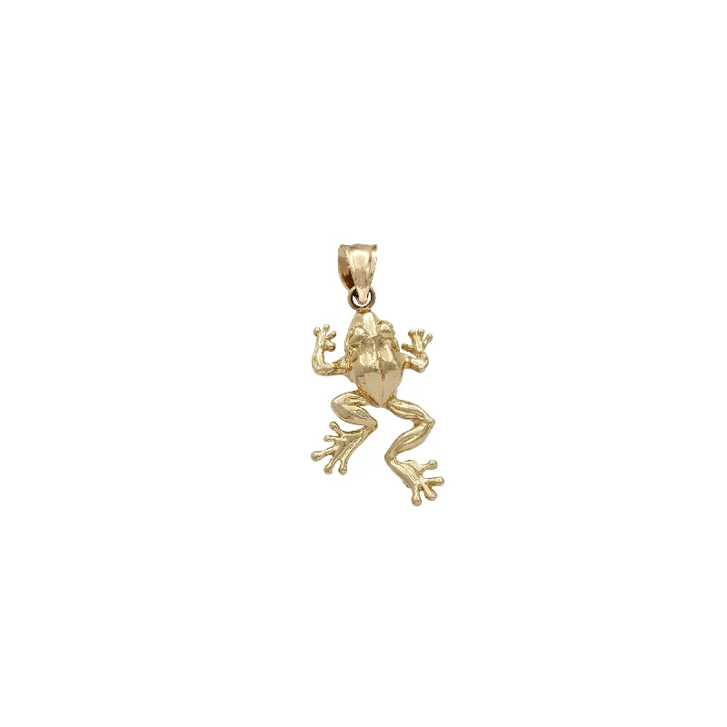 vintage locket necklace gold Frog Pendant (10K)