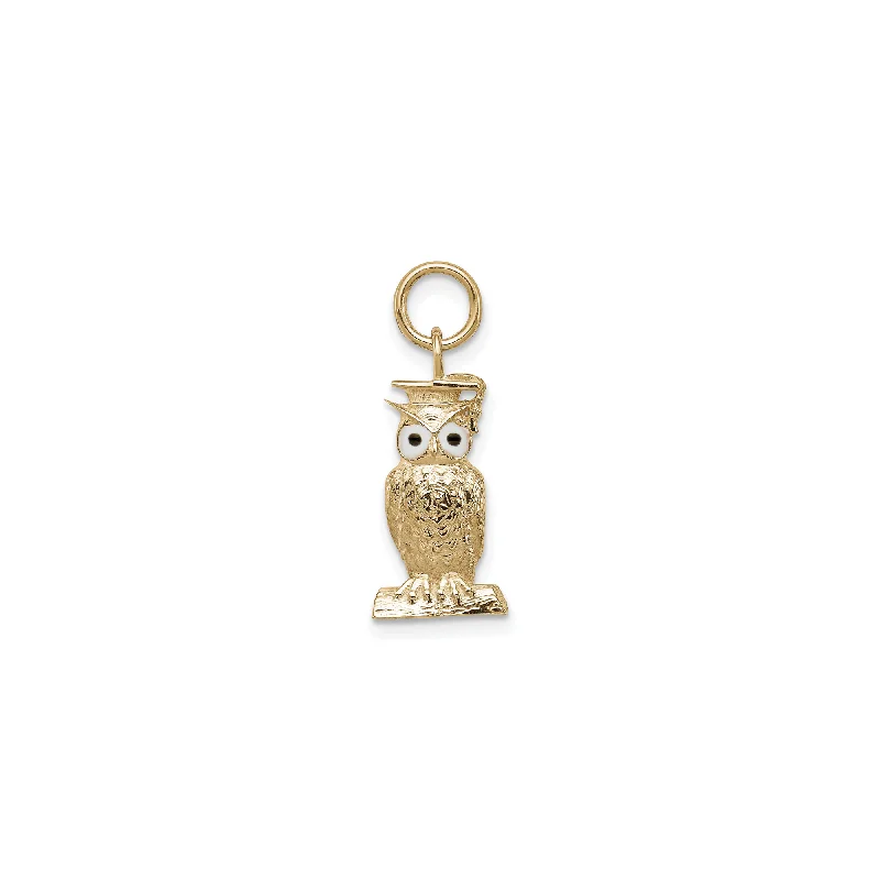real jade jadeite bangle Graduation Owl Enamel Pendant (14K)
