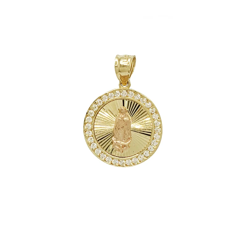 vintage gold engagement ring Guadalupe Virgin Oval Pendant (14K)