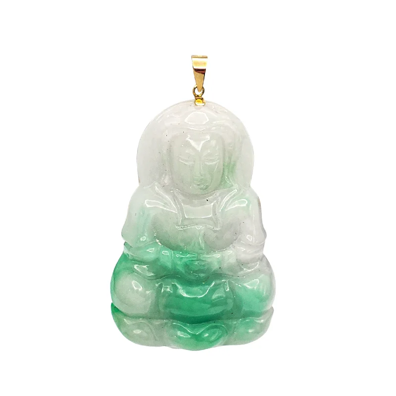 elegant pearl necklace with diamonds Gautama Buddha Jade Pendant (14K)