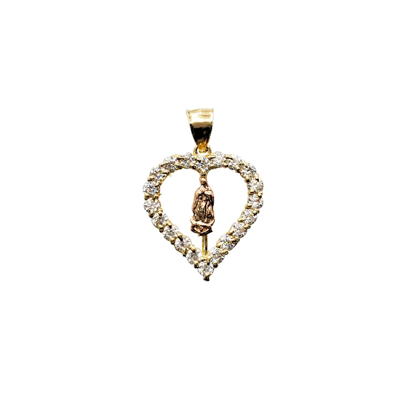 elegant pearl bridal set Heart Guadalupe Pendant