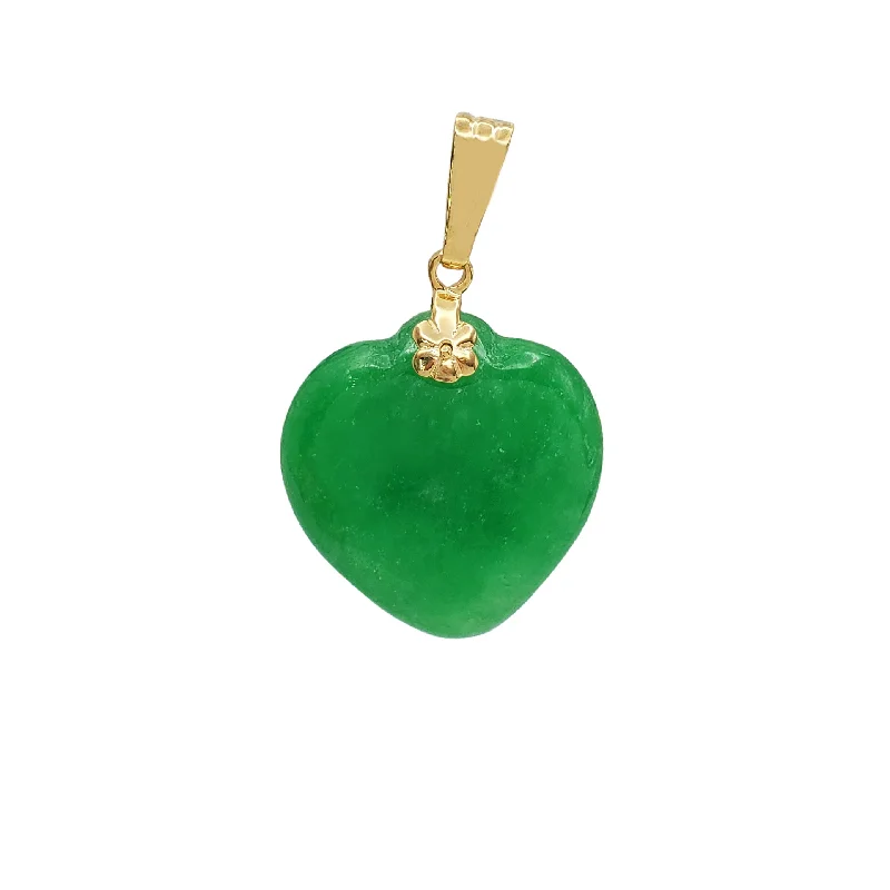 dainty ruby stacking rings Heart Jade Pendant (14K)