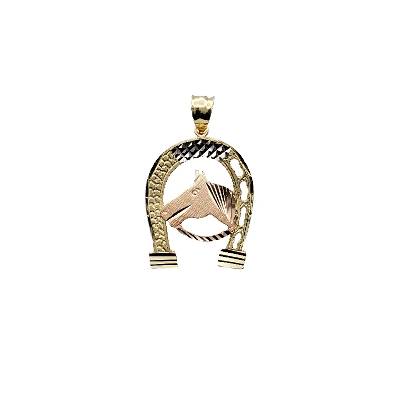 hypoallergenic earrings for sensitive ears Diamond-Cut Horseshoe Pendant (14K)
