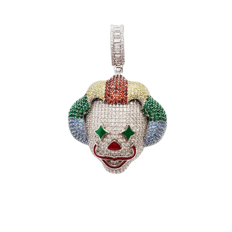 handcrafted gemstone toe ring Iced-Out Pennywise Pendant (Silver)