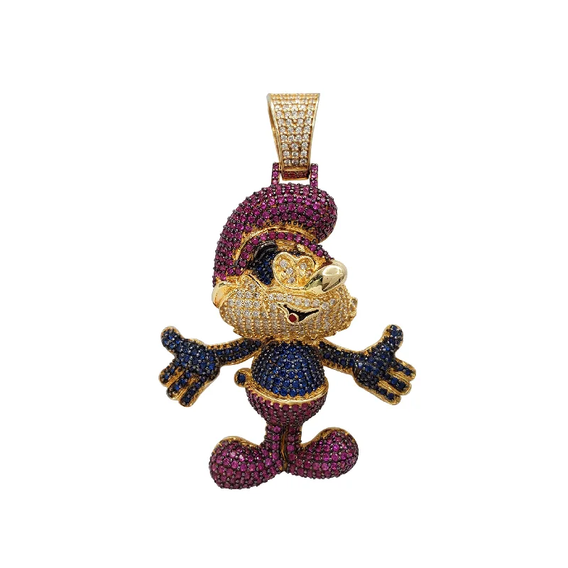 aquamarine and diamond wedding ring Iced-Out Papa Smurf Pendant (14K)