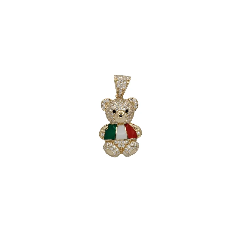 delicate pearl bracelet Stoneset Mexican/Italian Teddy Bear Pendant (14K)