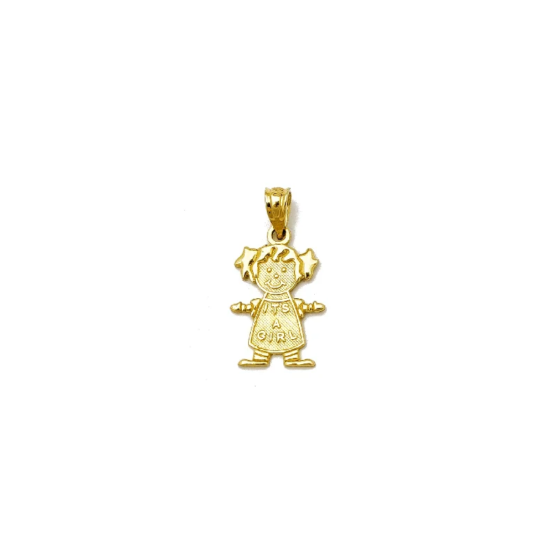 diamond halo stud earrings It's A Girl Pendant (10K)
