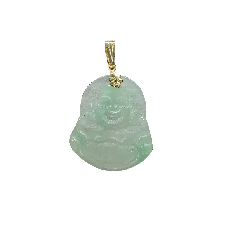 personalized name ring Jade Buddha Pendant (14K)