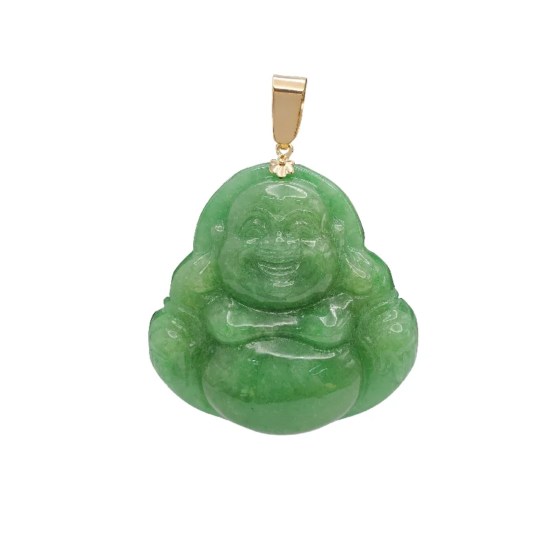 gold daisy stud earrings Jade Buddha Pendant (14K)