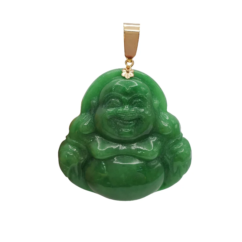 hammered silver wedding band Jade Buddha Pendant (14K)