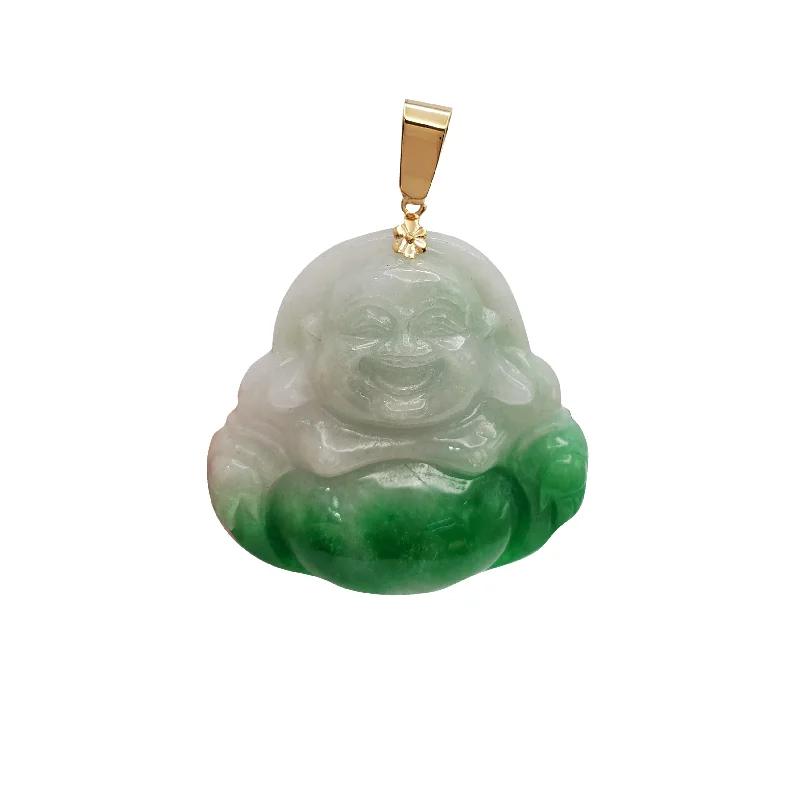 vintage sapphire engagement ring Jade Laughing Buddha Pendant (14K)