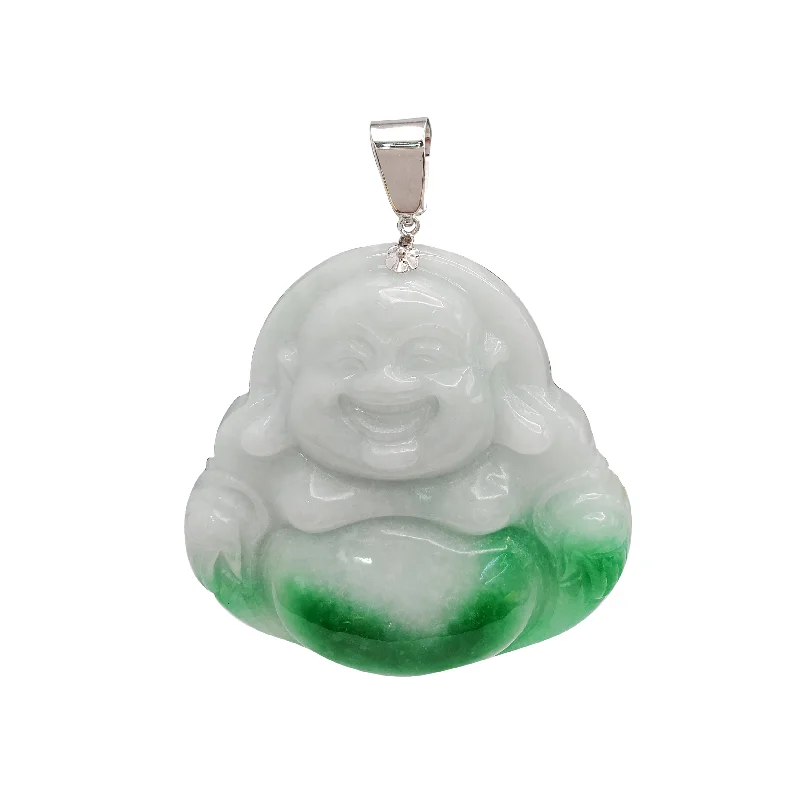 layered gold coin pendant necklace Jade Buddha Pendant (14K)