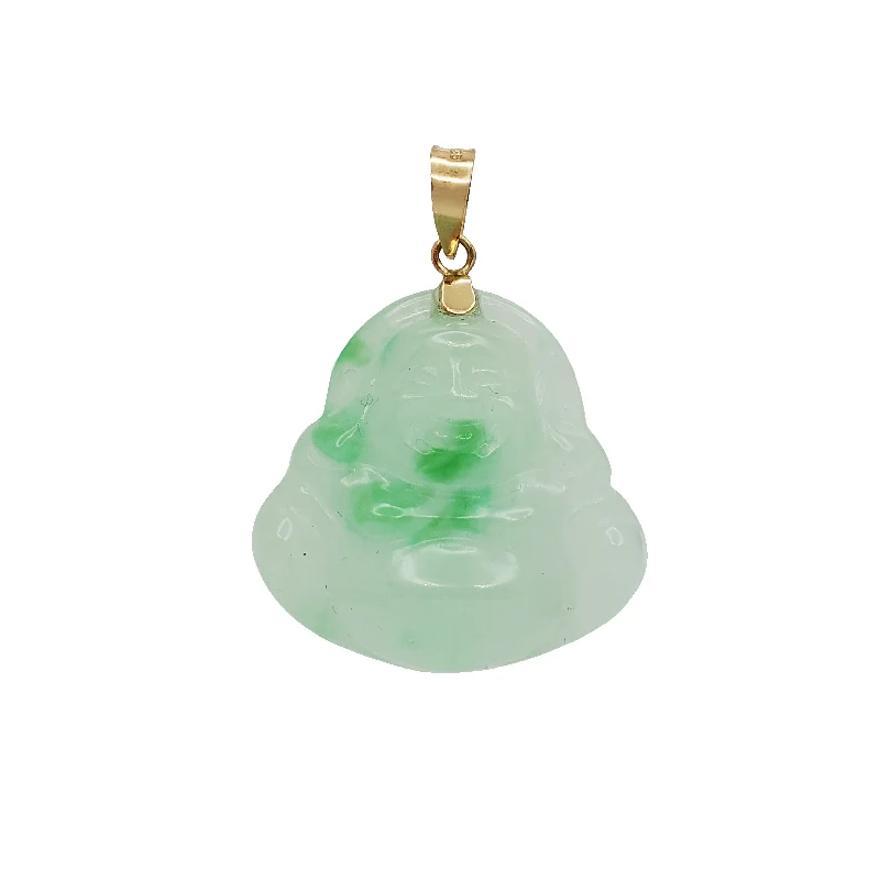 solid gold stacking rings set Jade Buddha Pendant (14K)