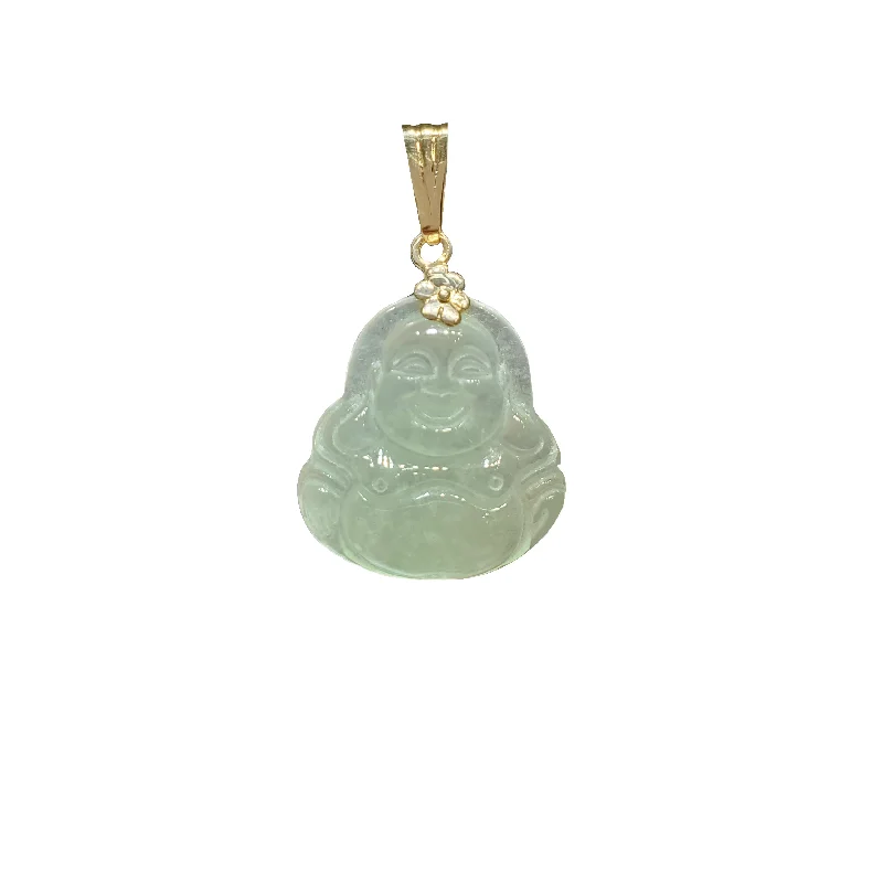 minimalist crystal quartz ring Jade Buddha Pendant (14K)