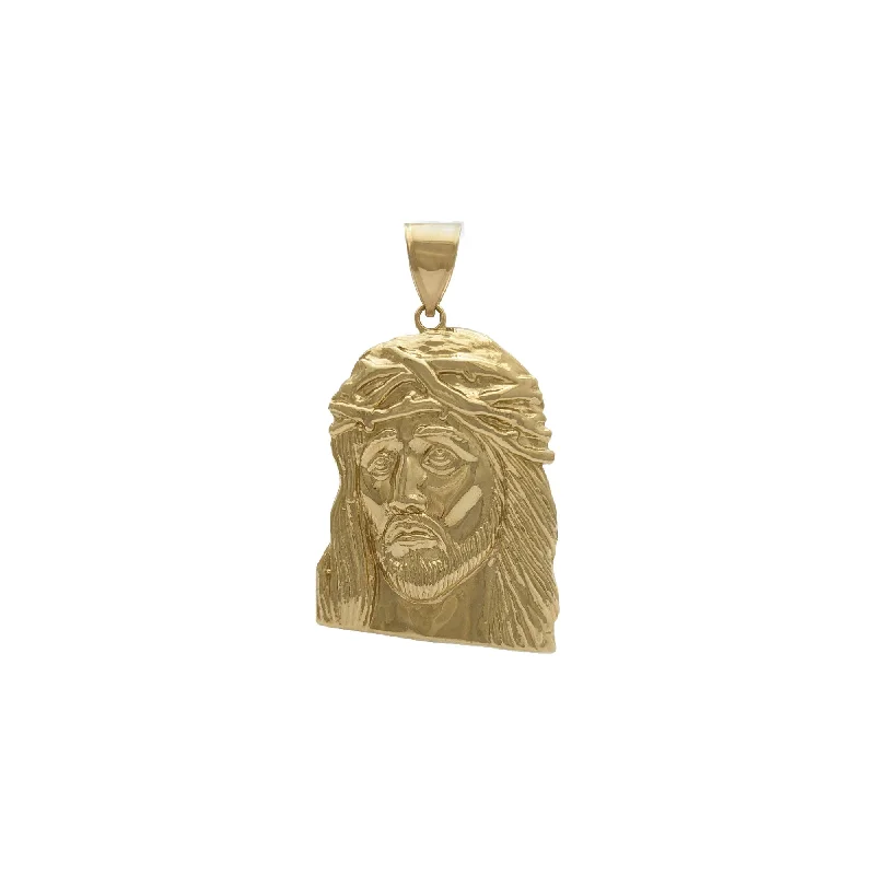 handmade lava stone bracelet Jesus Christ Face Pendant (14K)