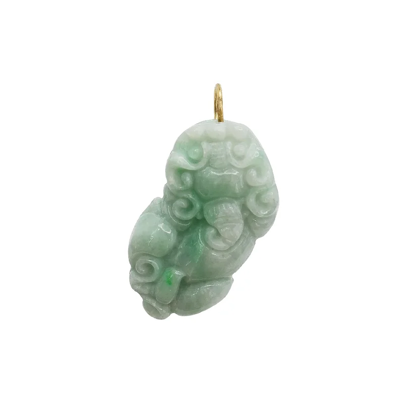 gold and turquoise statement ring 【麒麟】Kirin Jade Pendant (14K)